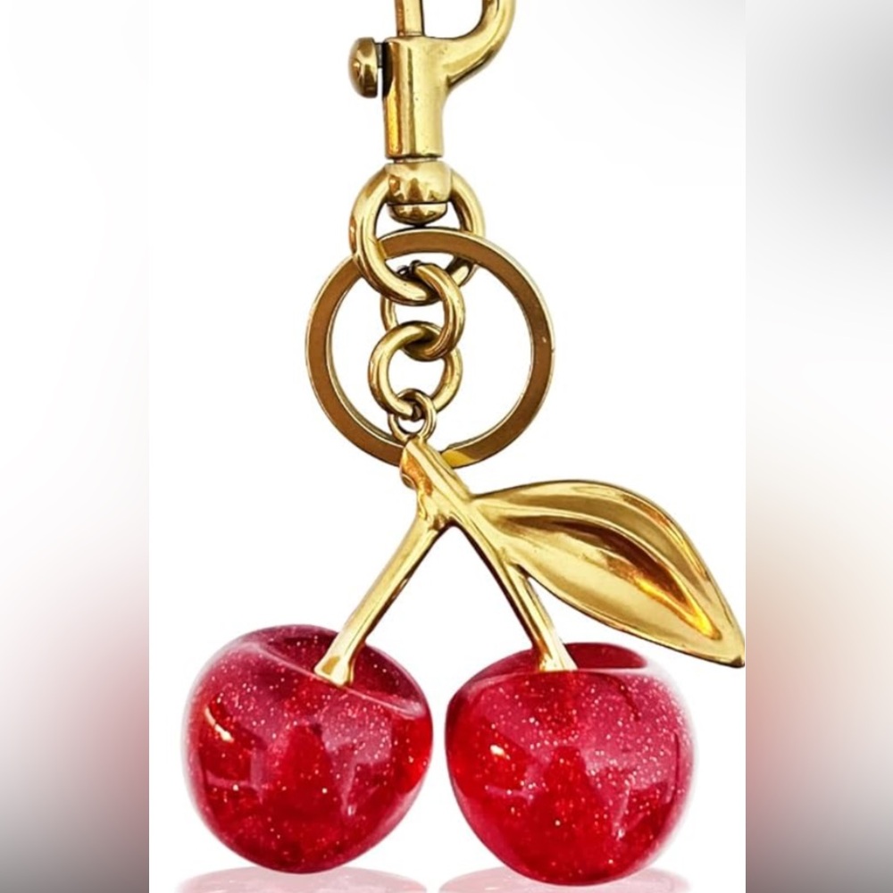 Cherry Key Holder with Gold Accents